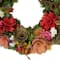 12.5" Mixed Floral Artificial Wooden Spring Wreath
